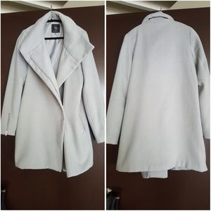 Light Gray Wrap Trench Jacket